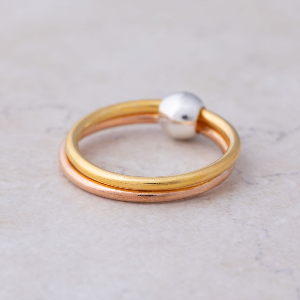 Spin Me Round Sterling Silver Bead Fidget Ring Rings - Fine La Vie Bien Spin Me Round Sterling Silver Bead Fidget Ring