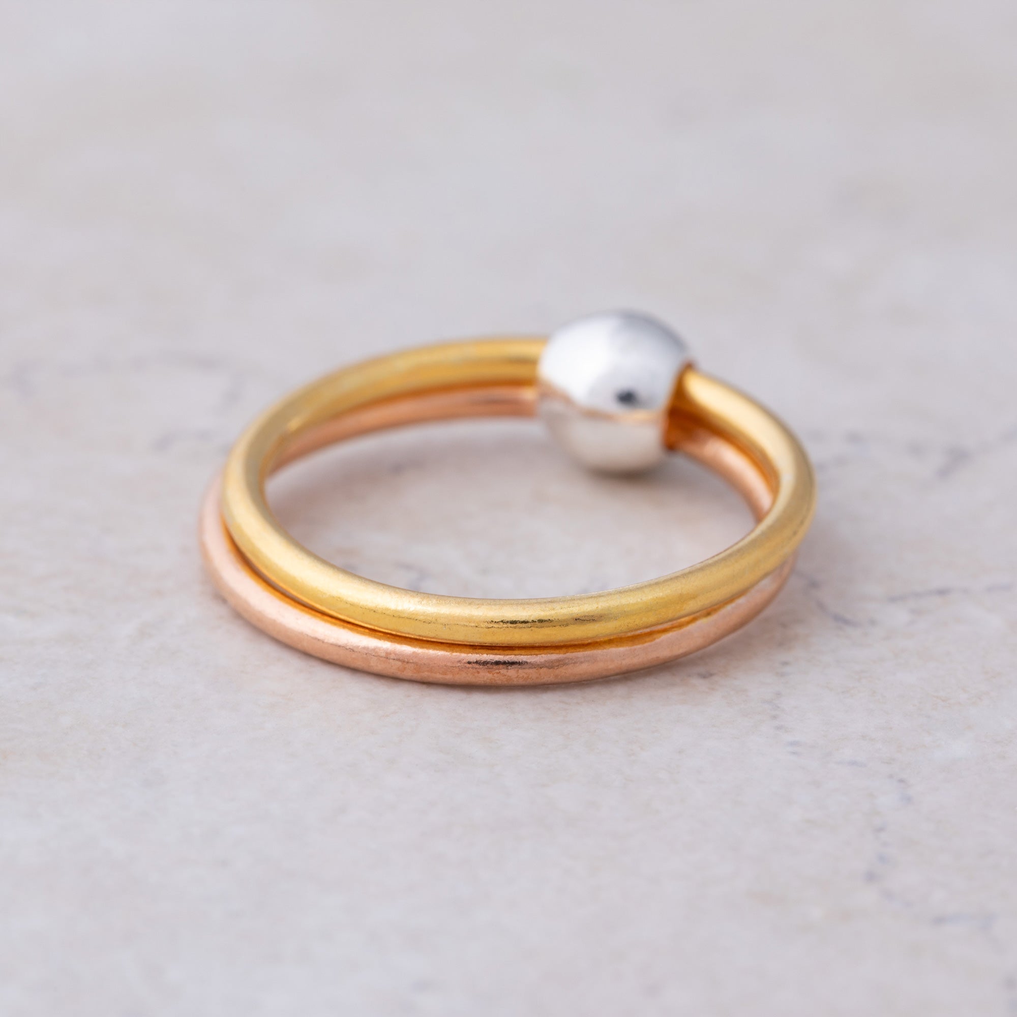 Spin Me Round Sterling Silver Bead Fidget Ring Rings - Fine La Vie Bien Spin Me Round Sterling Silver Bead Fidget Ring