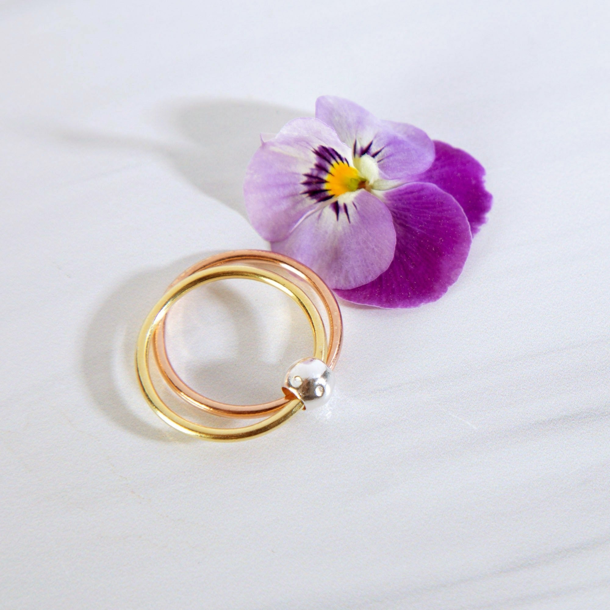 Spin Me Round Sterling Silver Bead Fidget Ring Rings - Fine La Vie Bien Spin Me Round Sterling Silver Bead Fidget Ring