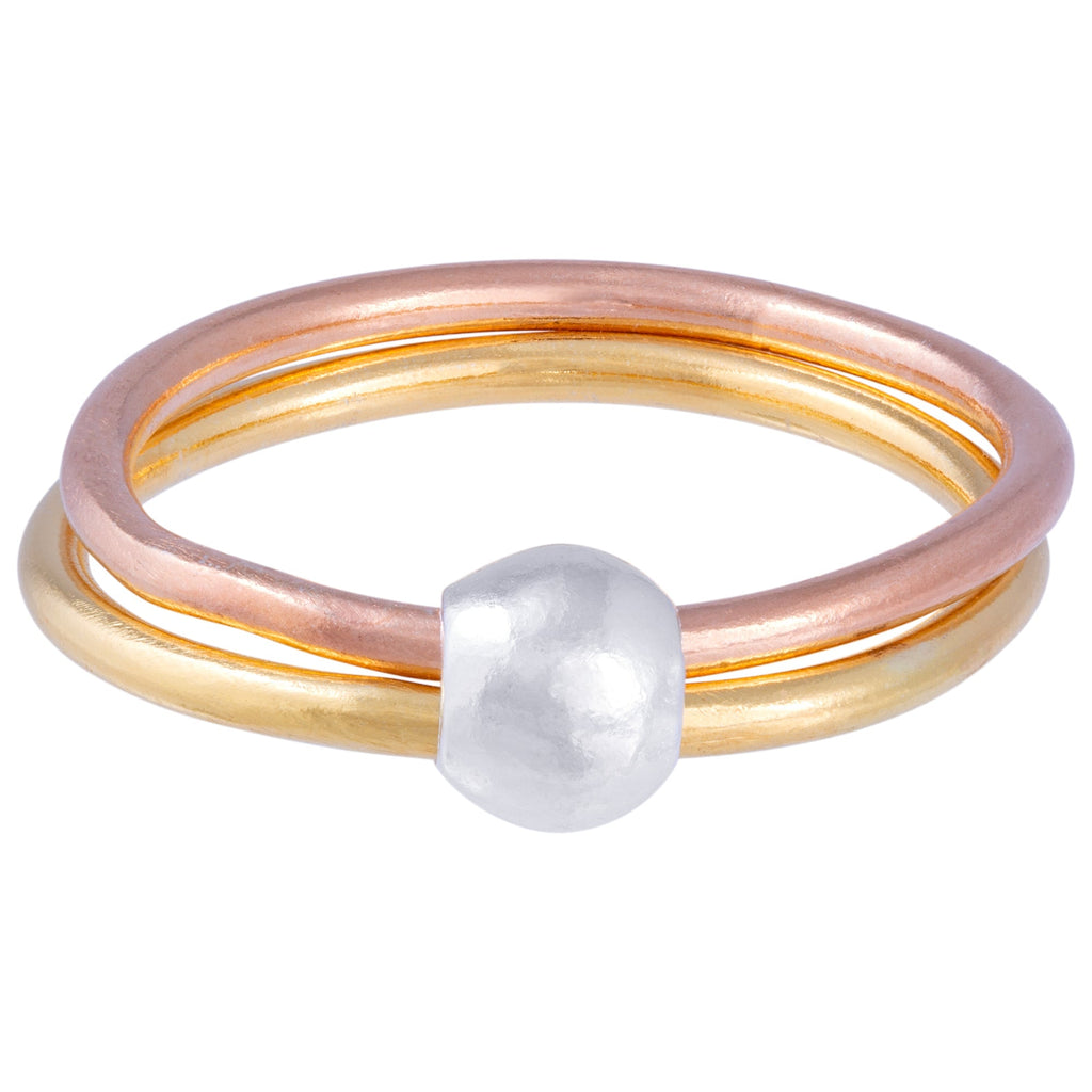 Spin Me Round Sterling Silver Bead Fidget Ring Rings - Fine La Vie Bien Spin Me Round Sterling Silver Bead Fidget Ring