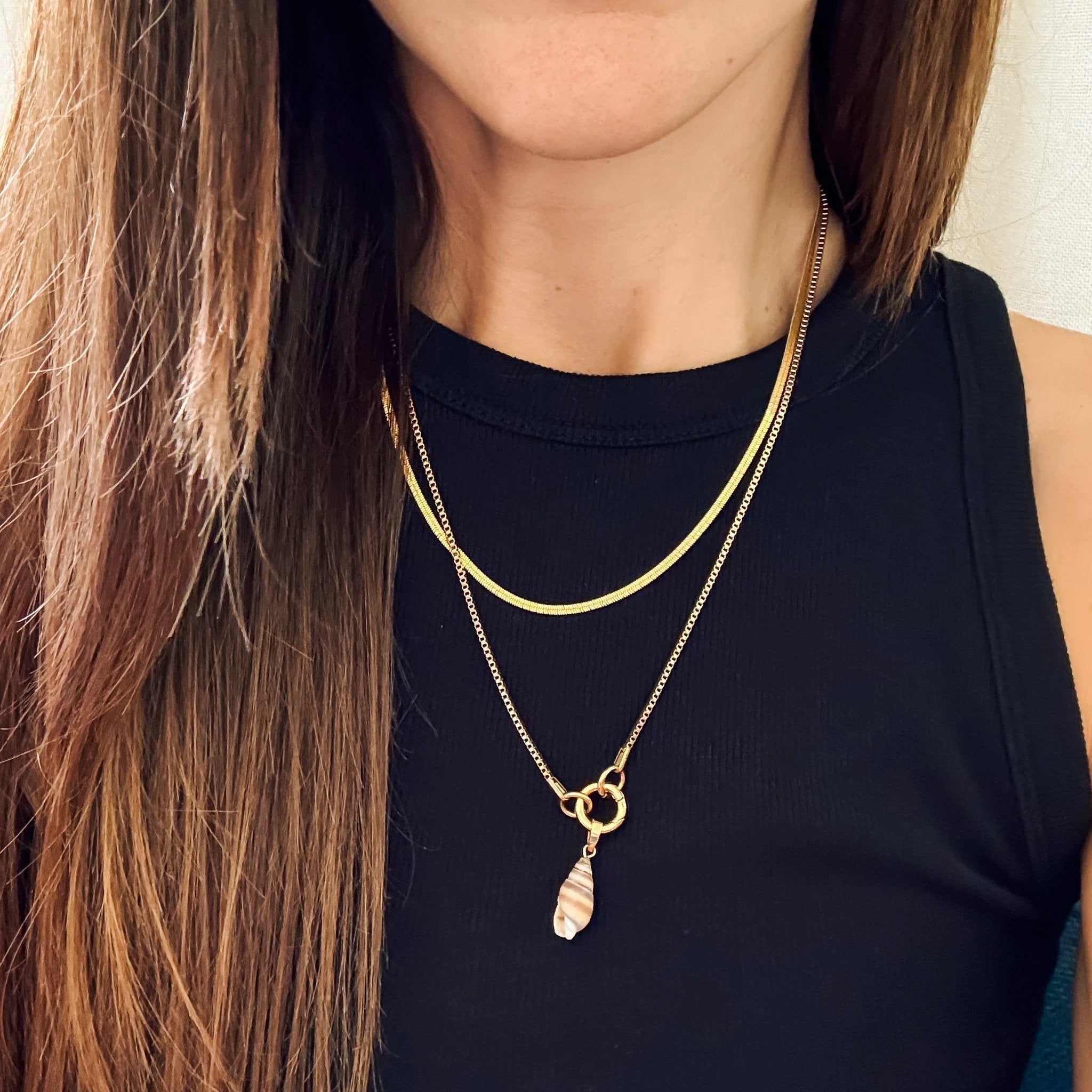 Spiral Shell Necklace Charm by Oh Clementine