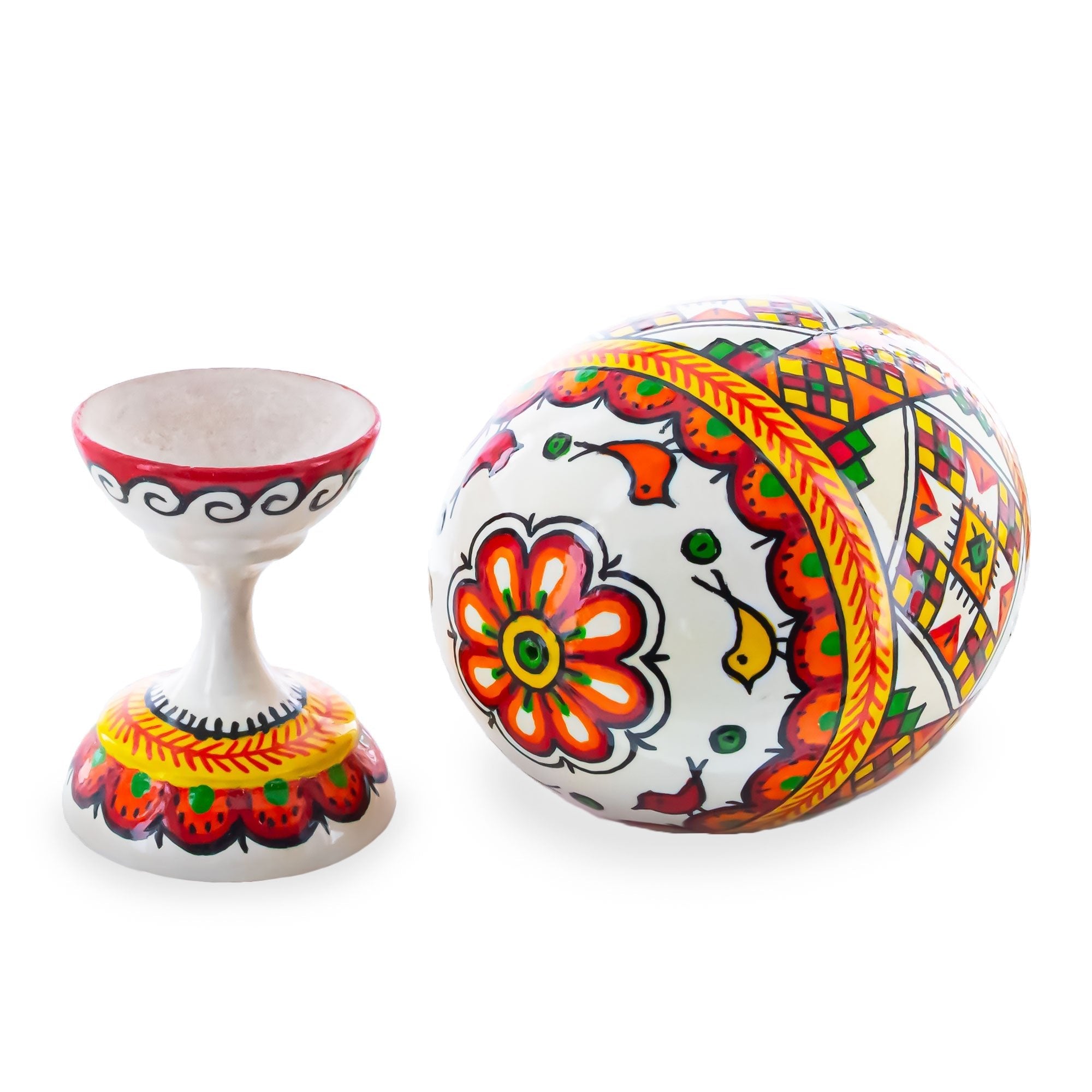 Spiral Ukrainian Wooden Easter Egg Pysanka on a Stand 3.75 Inches Easter Eggs > Wooden > Singles La Vie Bien Spiral Ukrainian Wooden Easter Egg Pysanka on a Stand 3.75 Inches
