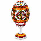 Spiral Ukrainian Wooden Easter Egg Pysanka on a Stand 3.75 Inches Easter Eggs > Wooden > Singles La Vie Bien Spiral Ukrainian Wooden Easter Egg Pysanka on a Stand 3.75 Inches