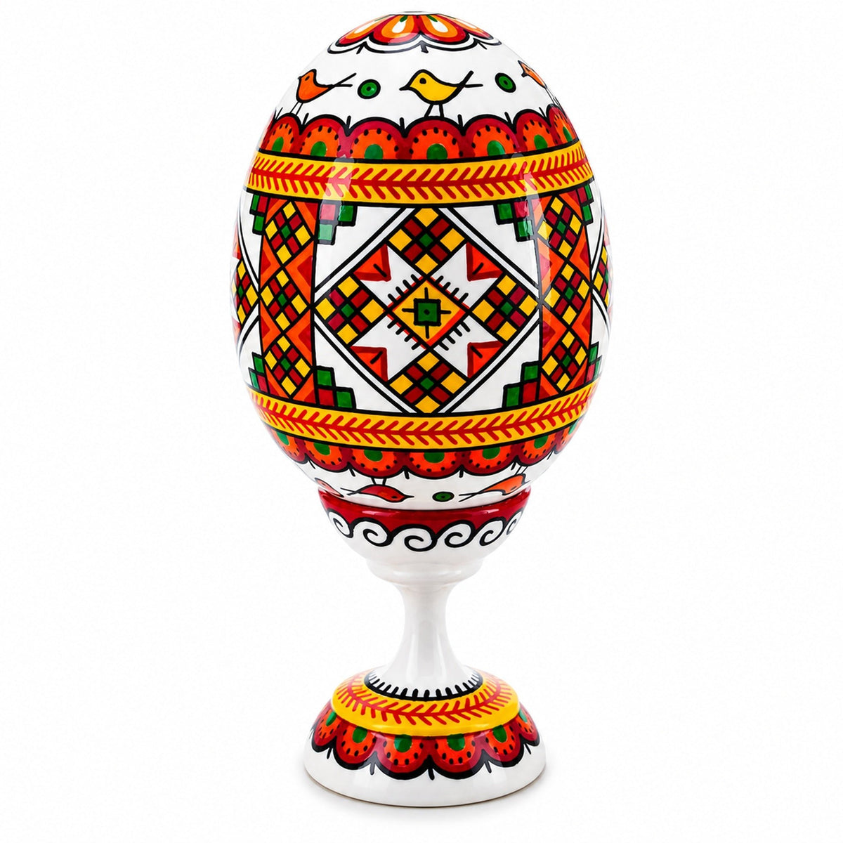 Spiral Ukrainian Wooden Easter Egg Pysanka on a Stand 3.75 Inches Easter Eggs > Wooden > Singles La Vie Bien Spiral Ukrainian Wooden Easter Egg Pysanka on a Stand 3.75 Inches