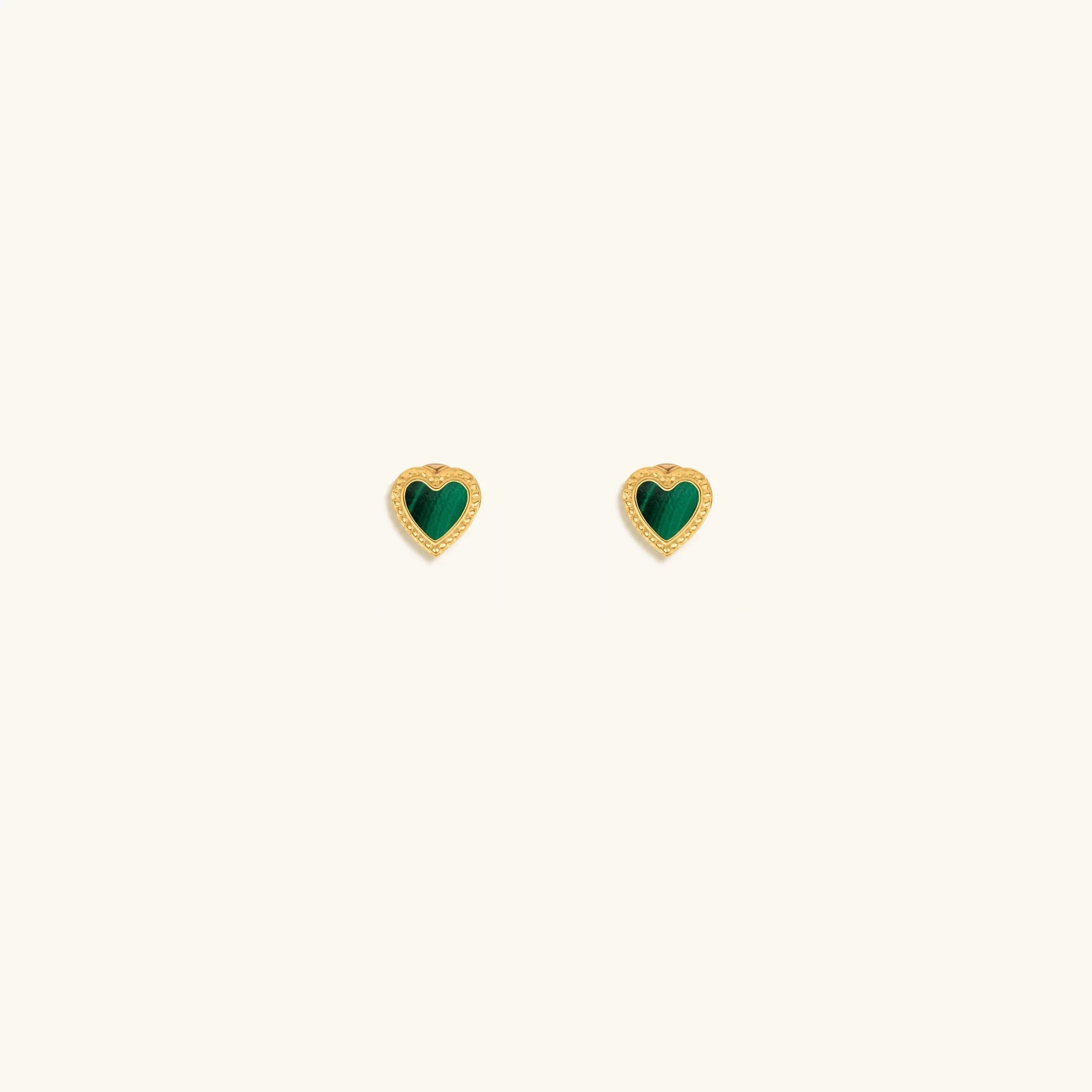 Spiritual Abundance Malachite Heart Earrings by Karma and Luck