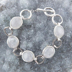 Splender Grey Quartz Sterling Link Bracelet by Barse Jewelry