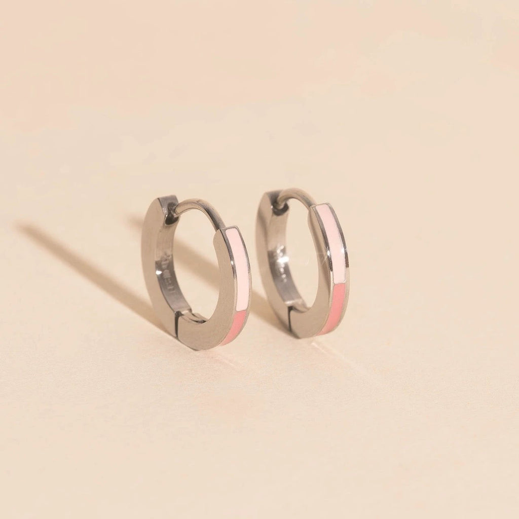 Split Color Huggie Hoop Earrings by Oh Clementine