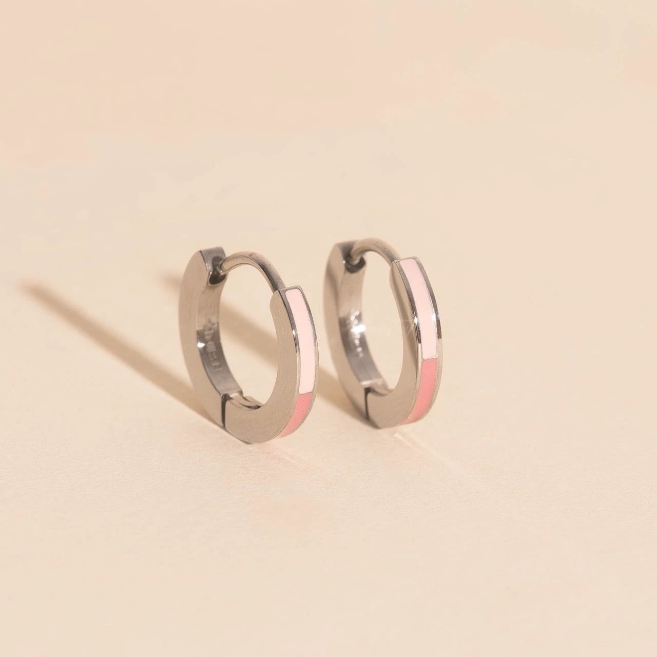 Split Color Huggie Hoop Earrings by Oh Clementine