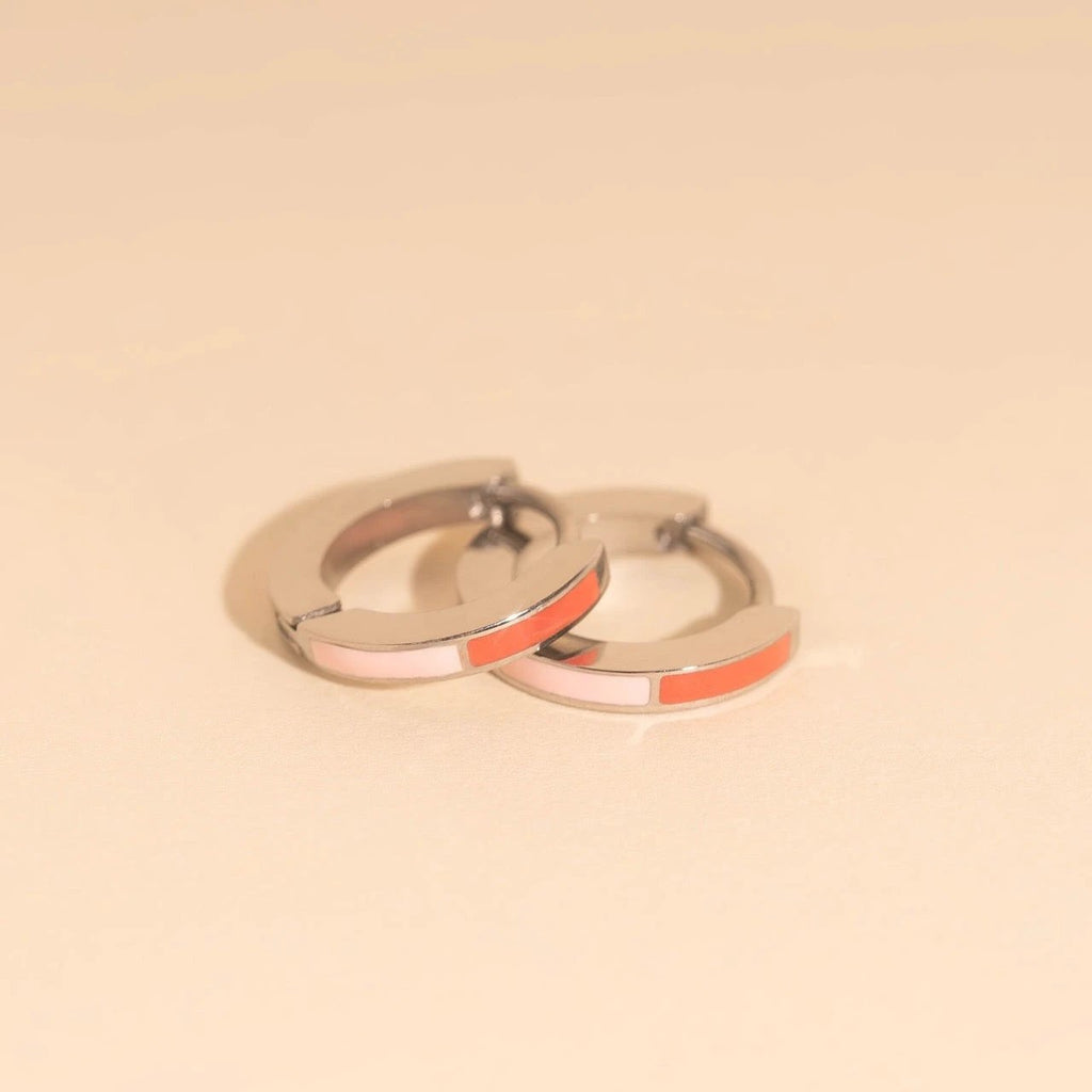 Split Color Huggie Hoop Earrings by Oh Clementine