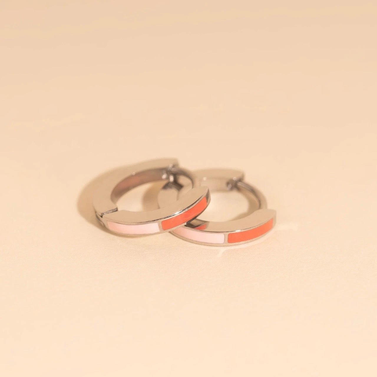 Split Color Huggie Hoop Earrings by Oh Clementine