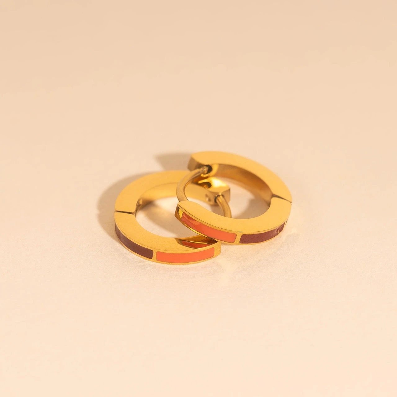 Split Color Huggie Hoop Earrings by Oh Clementine