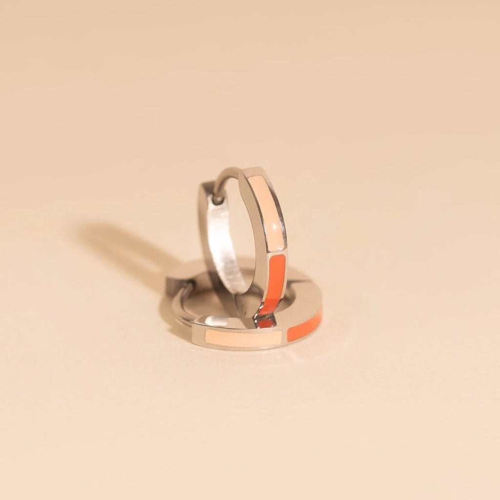 Split Color Huggie Hoop Earrings by Oh Clementine