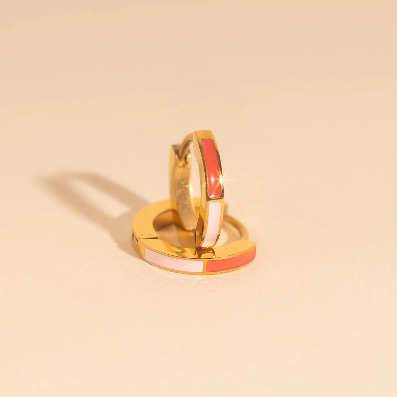 Split Color Huggie Hoop Earrings by Oh Clementine