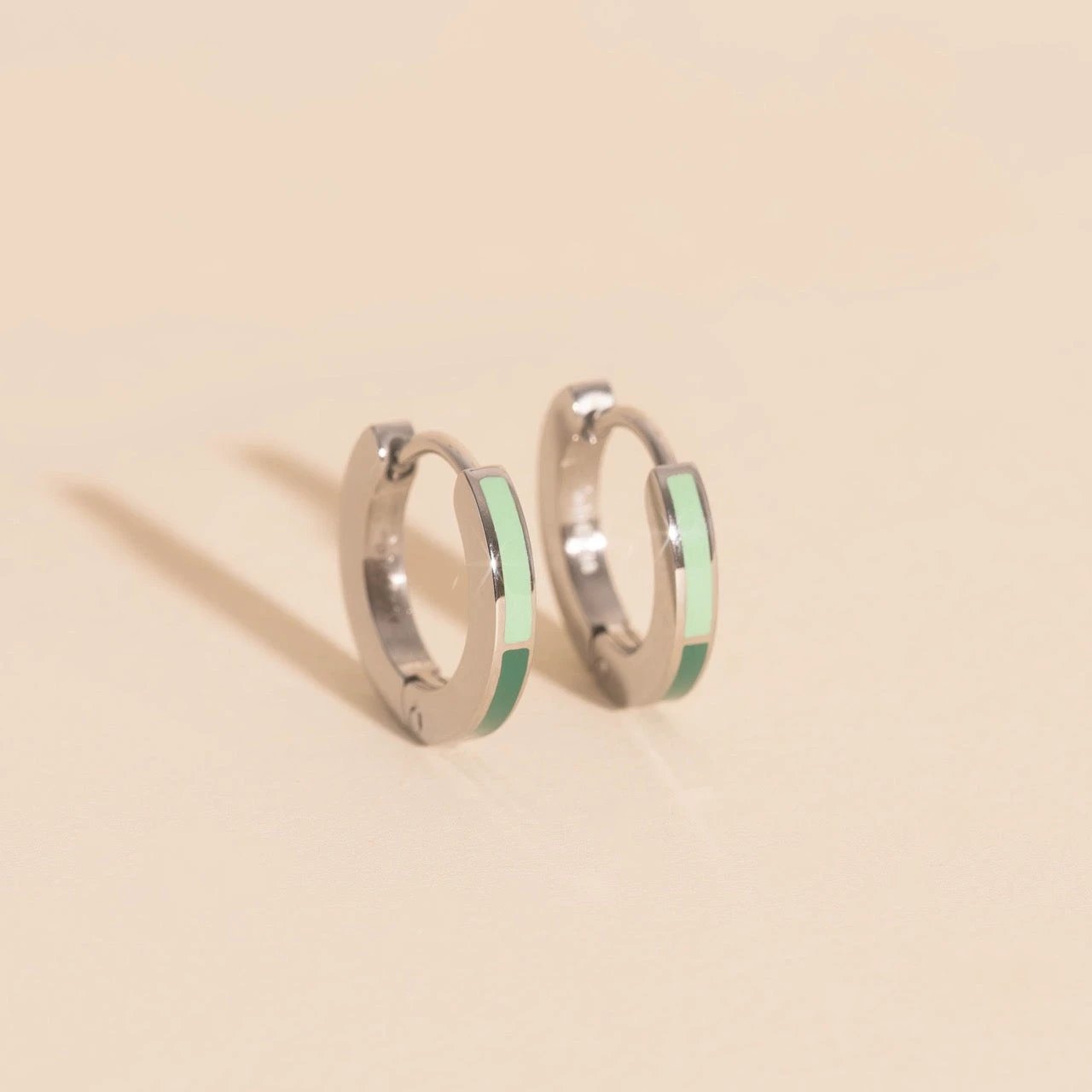 Split Color Huggie Hoop Earrings by Oh Clementine