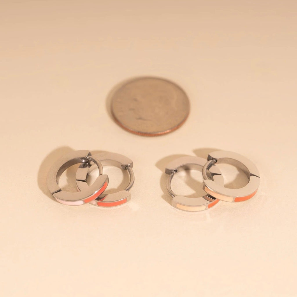 Split Color Huggie Hoop Earrings by Oh Clementine