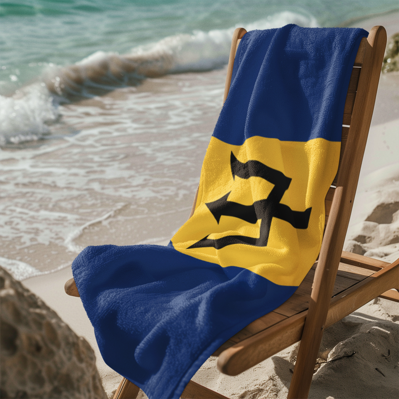 Barbados Flag Beach Towel