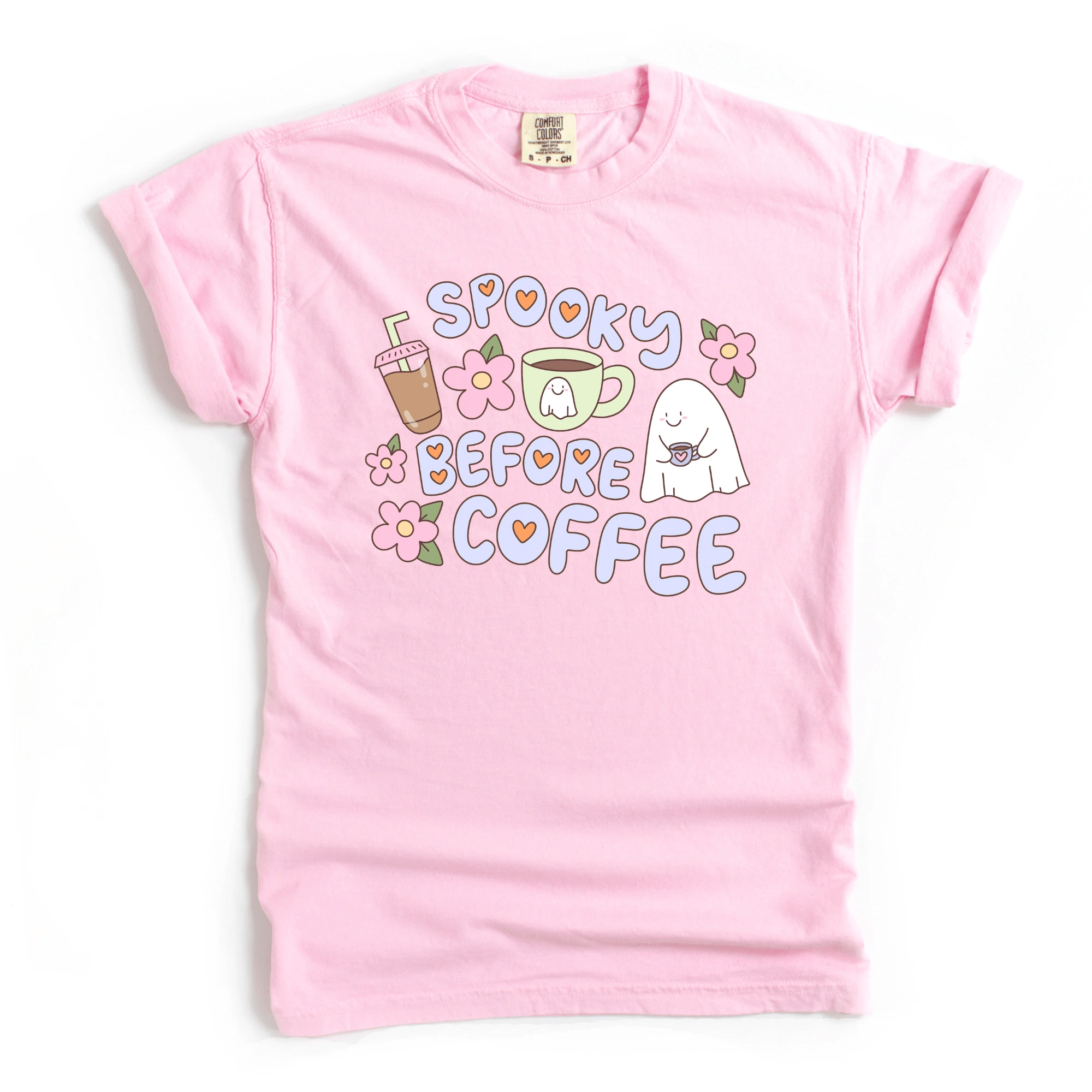 Spooky Before Coffee funny Oversized Adult Tee - Halloween collection by Benny and Ray Apparel