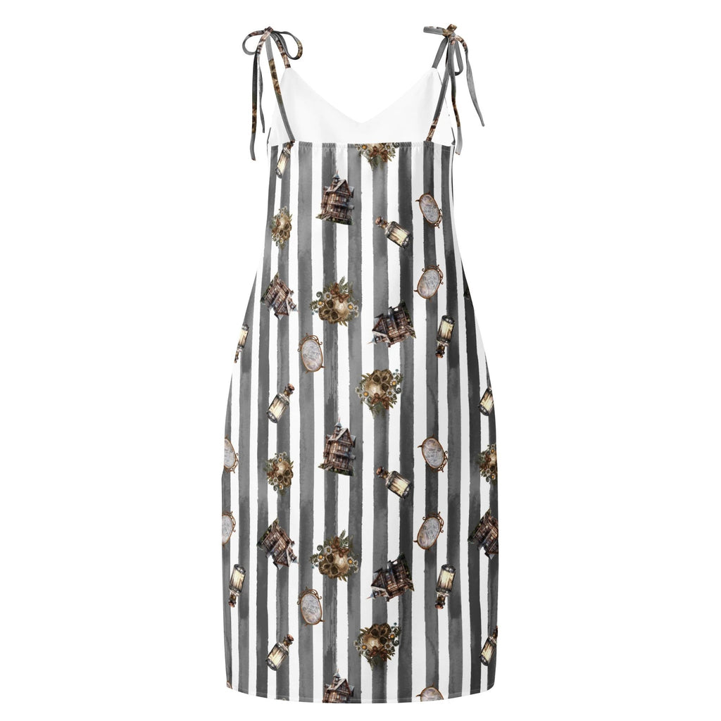 Spooky dark magic Halloween Tie-strap midi dress by La Vie Bien
