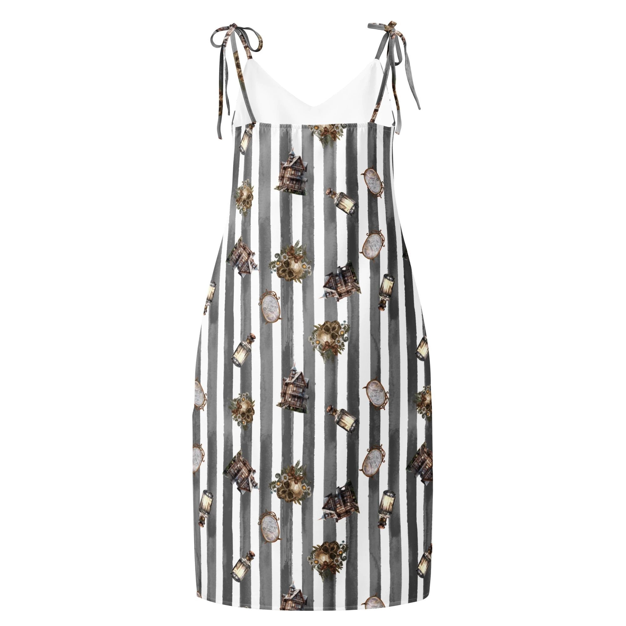 Spooky dark magic Halloween Tie-strap midi dress by La Vie Bien
