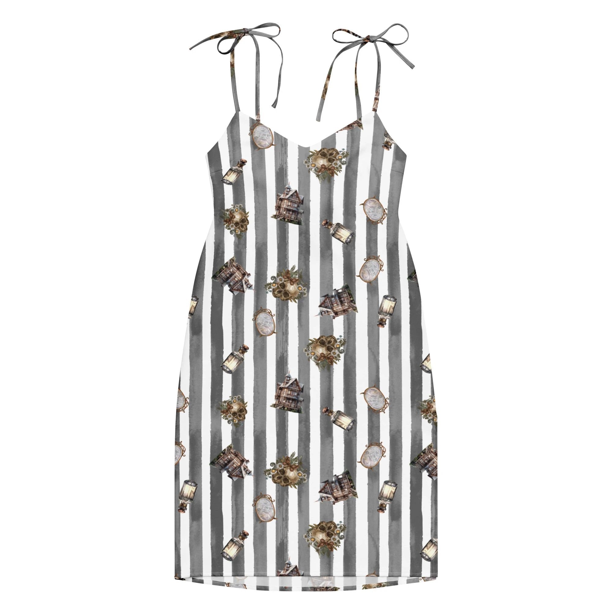 Spooky dark magic Halloween Tie-strap midi dress by La Vie Bien