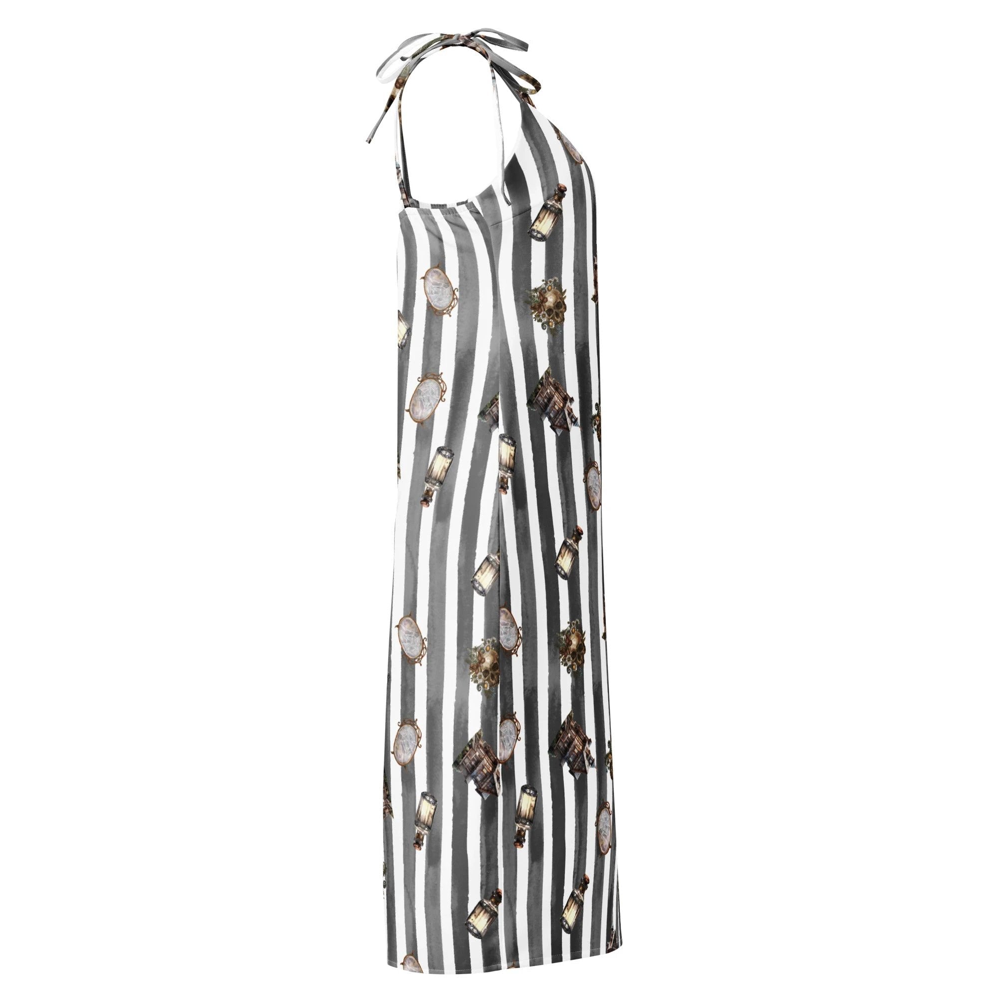 Spooky dark magic Halloween Tie-strap midi dress by La Vie Bien