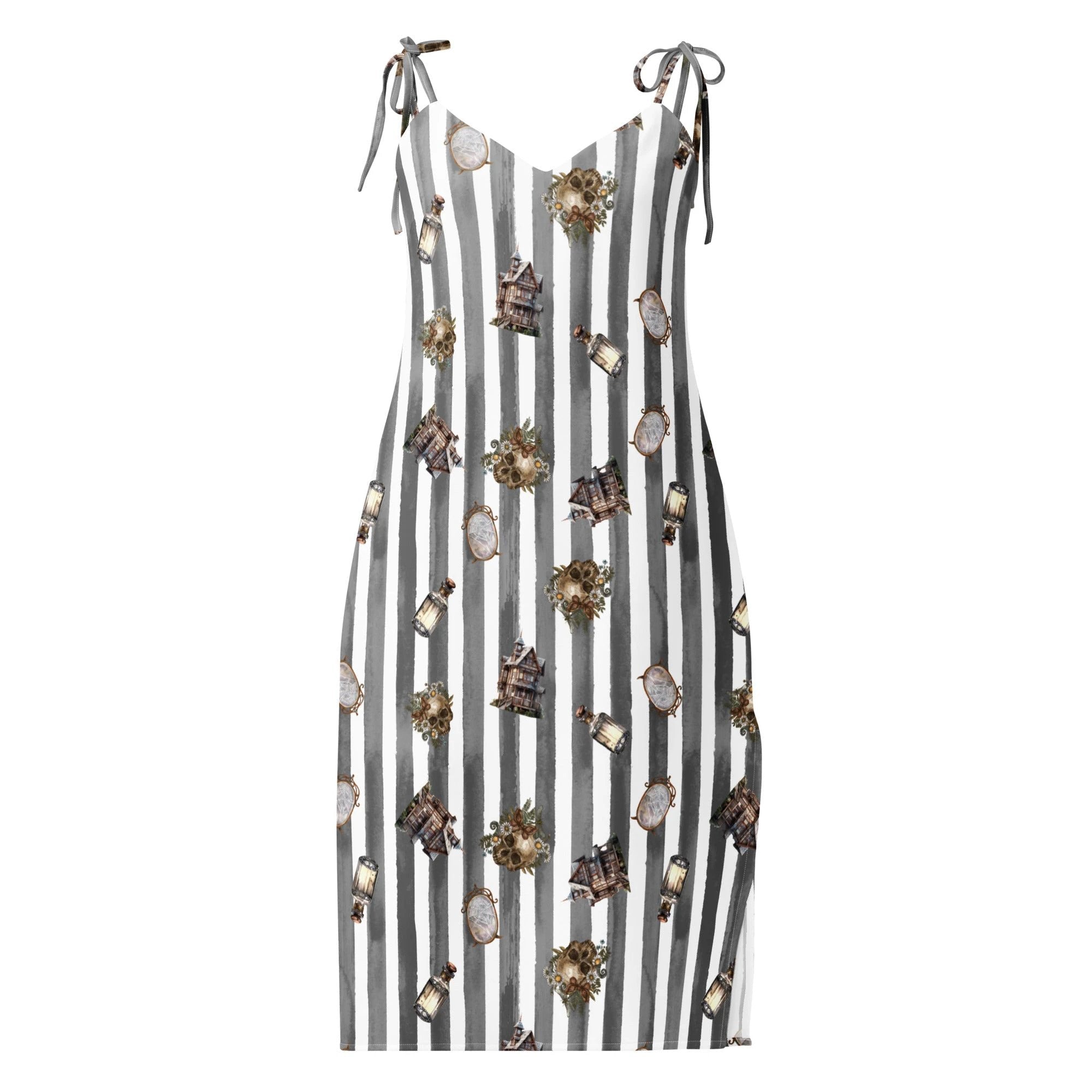 Spooky dark magic Halloween Tie-strap midi dress by La Vie Bien