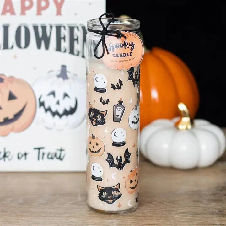 Spooky Spiced Pumpkin Halloween Tube Candle La Vie Bien Spooky Spiced Pumpkin Halloween Tube Candle