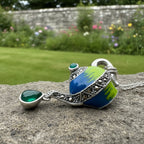 Spot of Tea Teapot Marcasite Necklace in Sterling Silver Brooch La Vie Bien Spot of Tea Teapot Marcasite Necklace in Sterling Silver