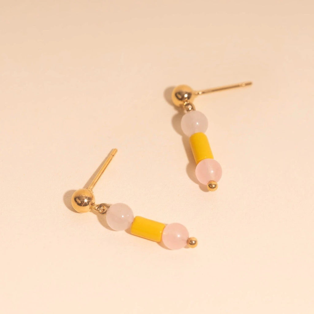 Spring Bead Drop Stud Earrings by Oh Clementine