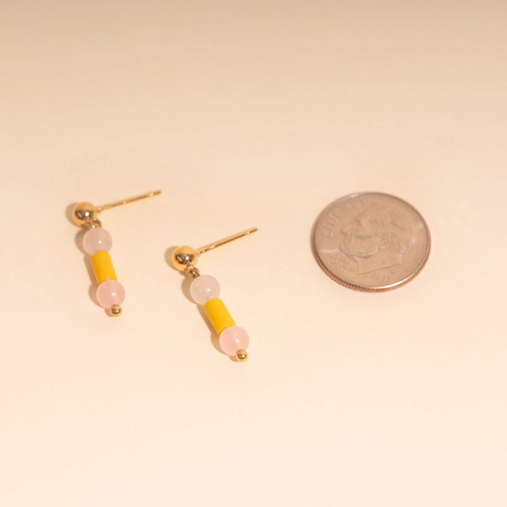 Spring Bead Drop Stud Earrings by Oh Clementine