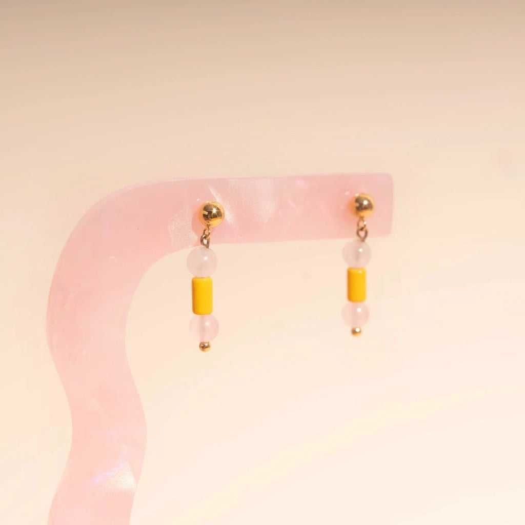 Spring Bead Drop Stud Earrings by Oh Clementine