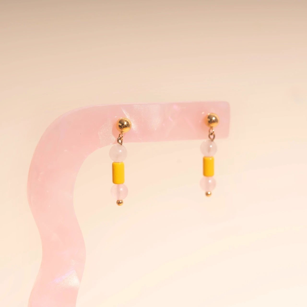 Spring Bead Drop Stud Earrings by Oh Clementine
