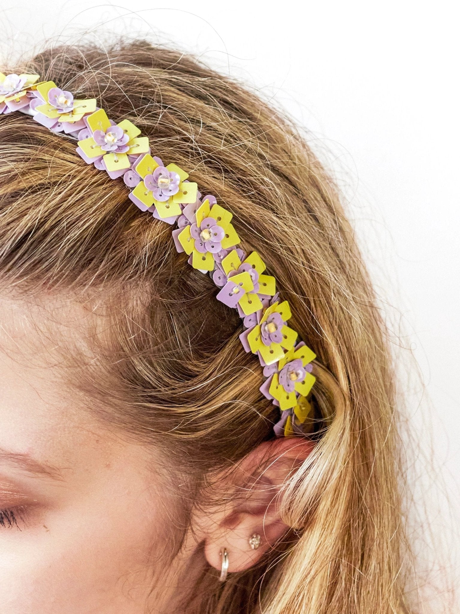 Spring Flowers Sequin Headband by Ash & Rose