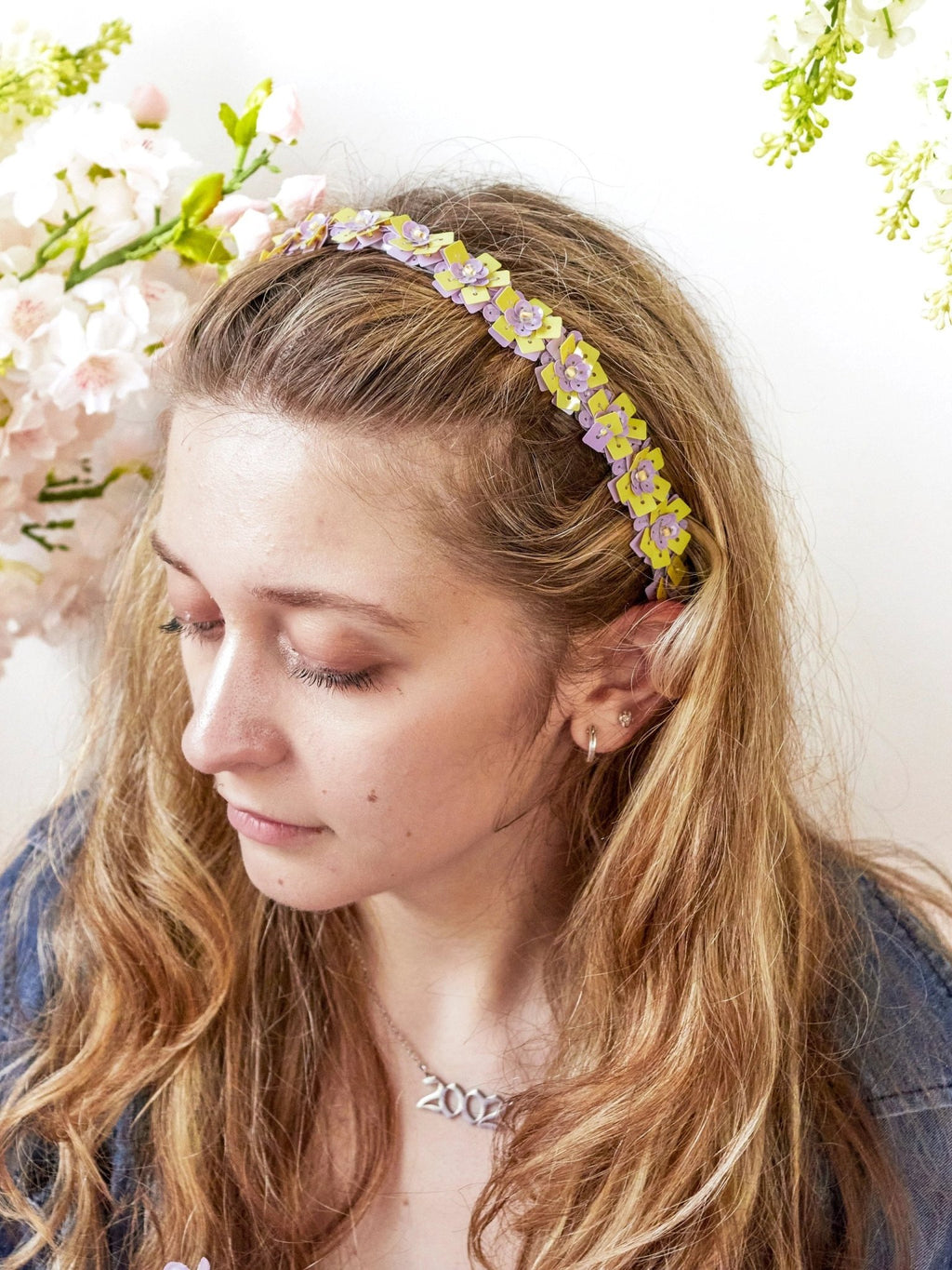 Spring Flowers Sequin Headband by Ash & Rose