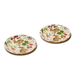 Spring Garden Decorative Birchwood Tray - Mini Round - Set of 2 La Vie Bien Spring Garden Decorative Birchwood Tray - Mini Round - Set of 2