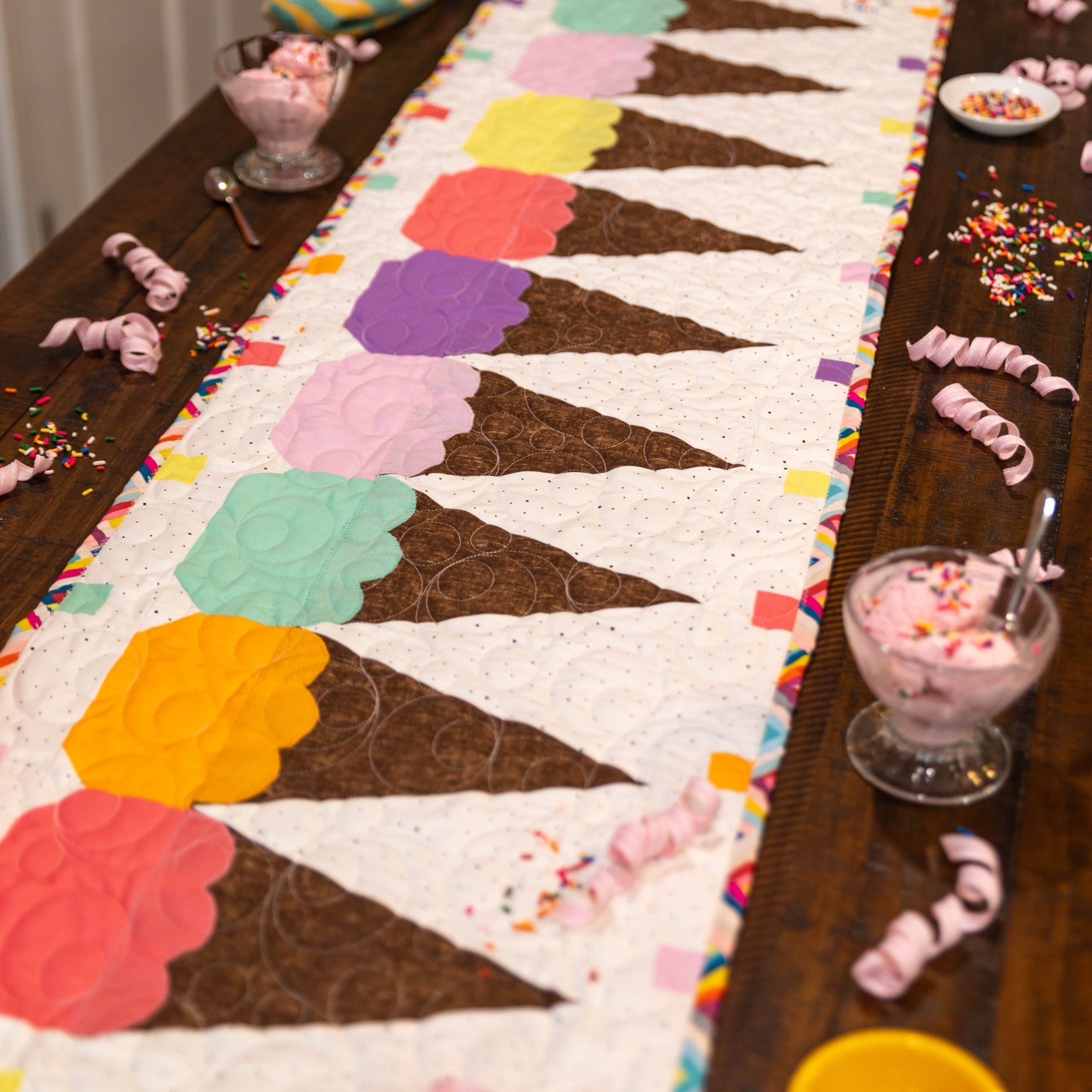 Spring Quilted Table Runner Kit Bundle - April, May, June Quilt Kit La Vie Bien Spring Quilted Table Runner Kit Bundle - April, May, June