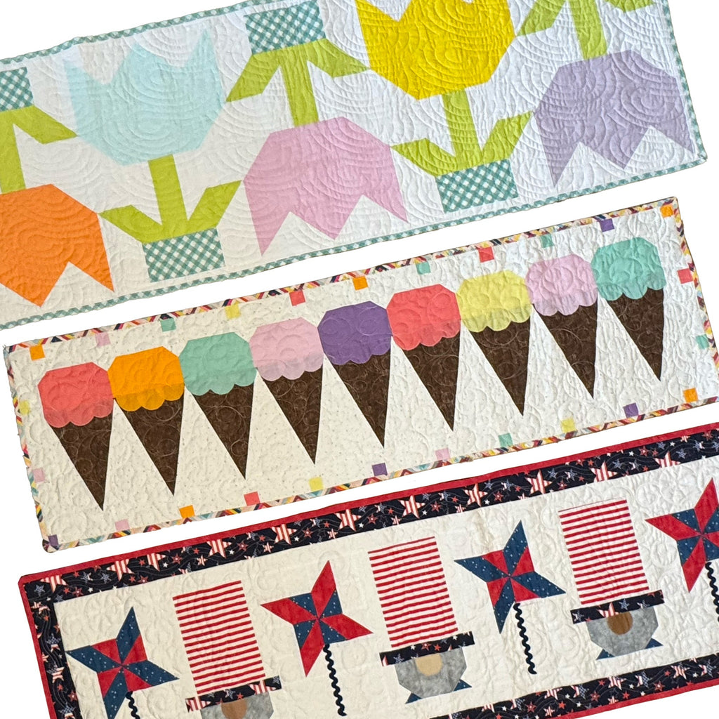 Spring Quilted Table Runner Kit Bundle - April, May, June Quilt Kit La Vie Bien Spring Quilted Table Runner Kit Bundle - April, May, June