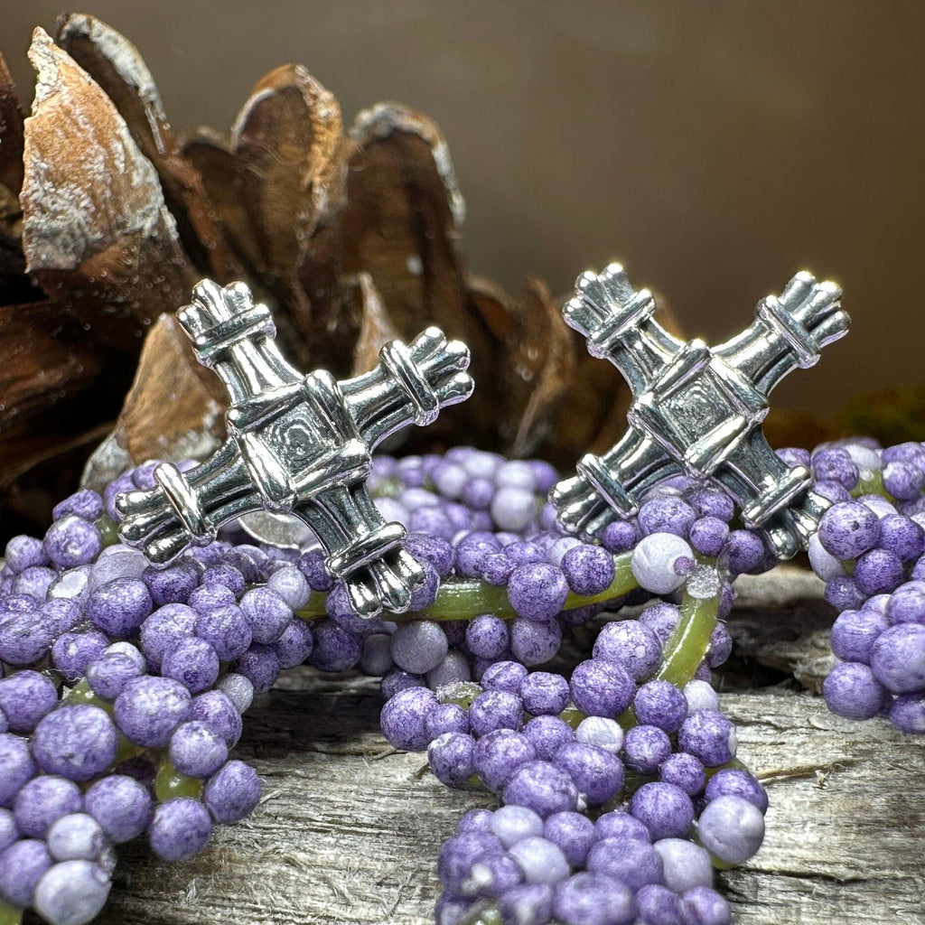 Springtide Irish Saint Brigid's Cross Earrings Post Earrings La Vie Bien Springtide Irish Saint Brigid's Cross Earrings