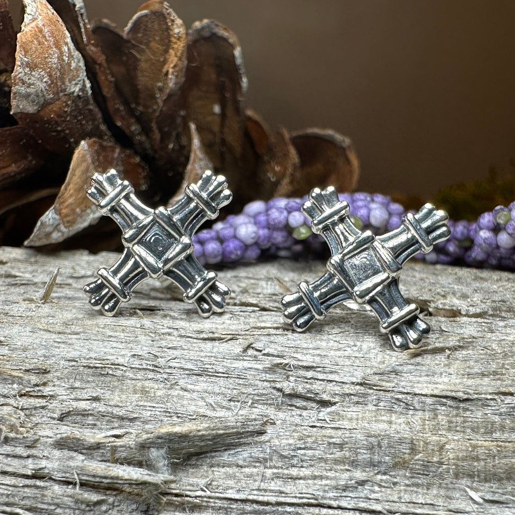Springtide Irish Saint Brigid's Cross Earrings Post Earrings La Vie Bien Springtide Irish Saint Brigid's Cross Earrings