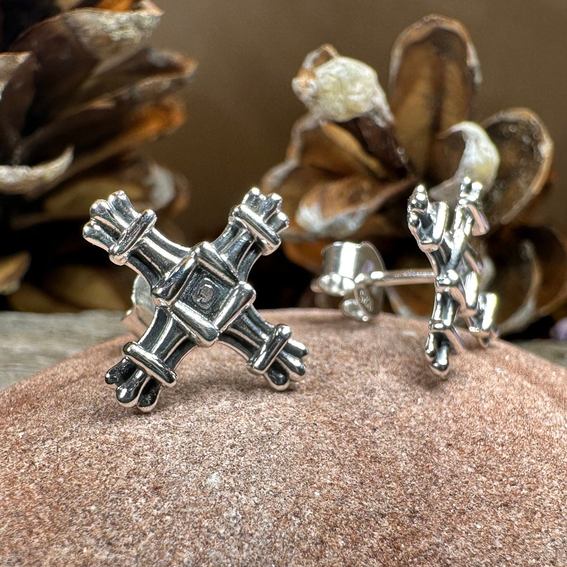 Springtide Irish Saint Brigid's Cross Earrings Post Earrings La Vie Bien Springtide Irish Saint Brigid's Cross Earrings