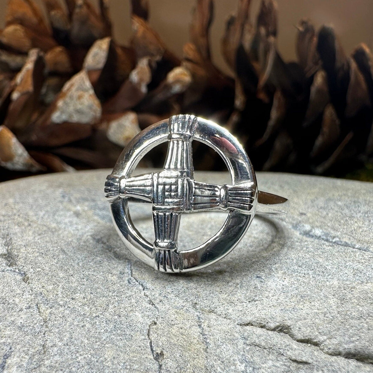 Springtide Irish Saint Brigid's Cross Ring in Sterling Silver Ring La Vie Bien Springtide Irish Saint Brigid's Cross Ring in Sterling Silver