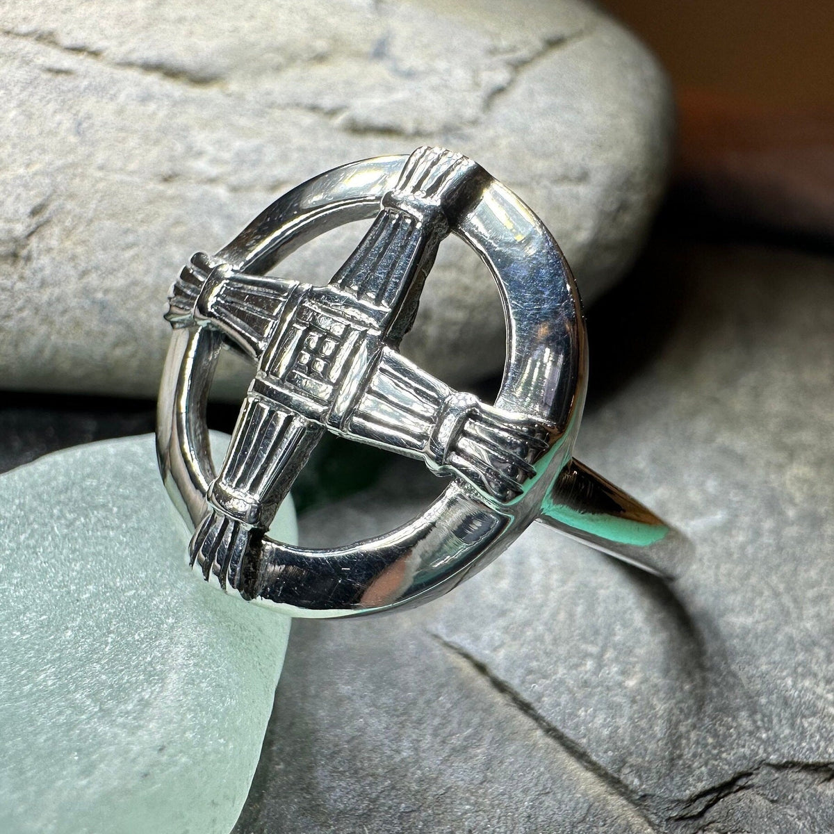 Springtide Irish Saint Brigid's Cross Ring in Sterling Silver Ring La Vie Bien Springtide Irish Saint Brigid's Cross Ring in Sterling Silver