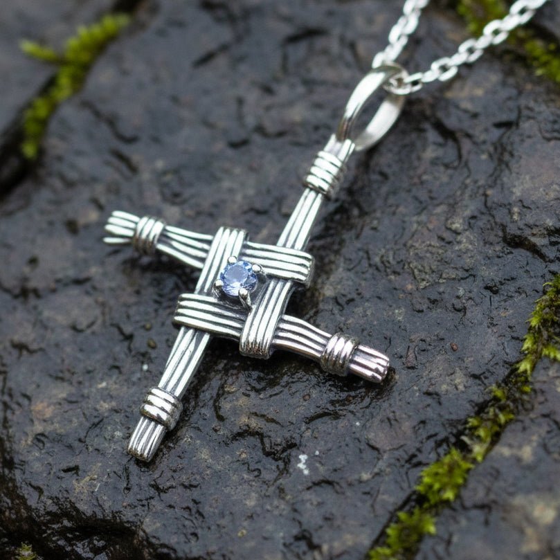 Springtime Irish Saint Brigid's Cross Necklace in Sterling Silver Pendant La Vie Bien Springtime Irish Saint Brigid's Cross Necklace in Sterling Silver