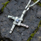 Springtime Irish Saint Brigid's Cross Necklace in Sterling Silver Pendant La Vie Bien Springtime Irish Saint Brigid's Cross Necklace in Sterling Silver