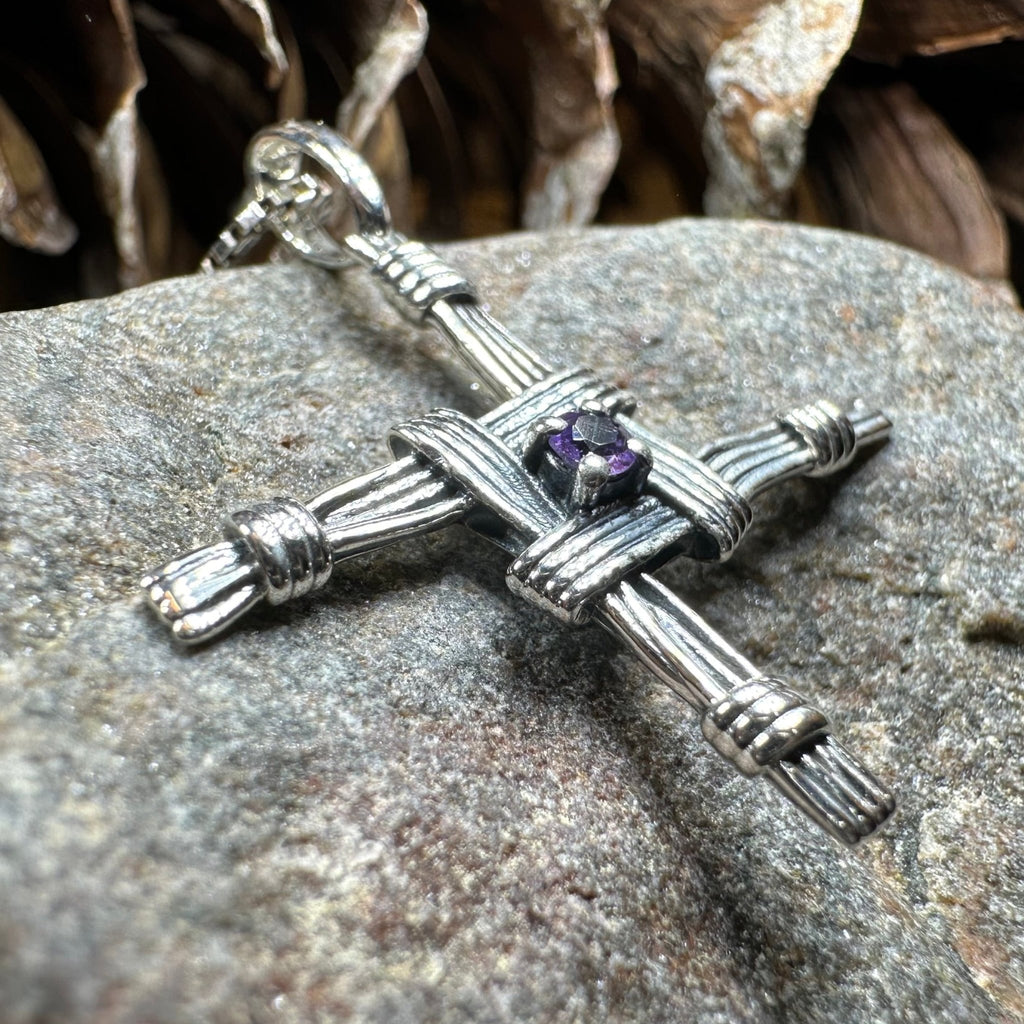 Springtime Irish Saint Brigid's Cross Necklace in Sterling Silver Pendant La Vie Bien Springtime Irish Saint Brigid's Cross Necklace in Sterling Silver