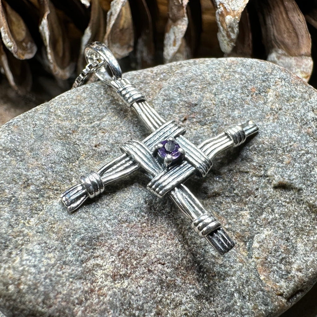 Springtime Irish Saint Brigid's Cross Necklace in Sterling Silver Pendant La Vie Bien Springtime Irish Saint Brigid's Cross Necklace in Sterling Silver
