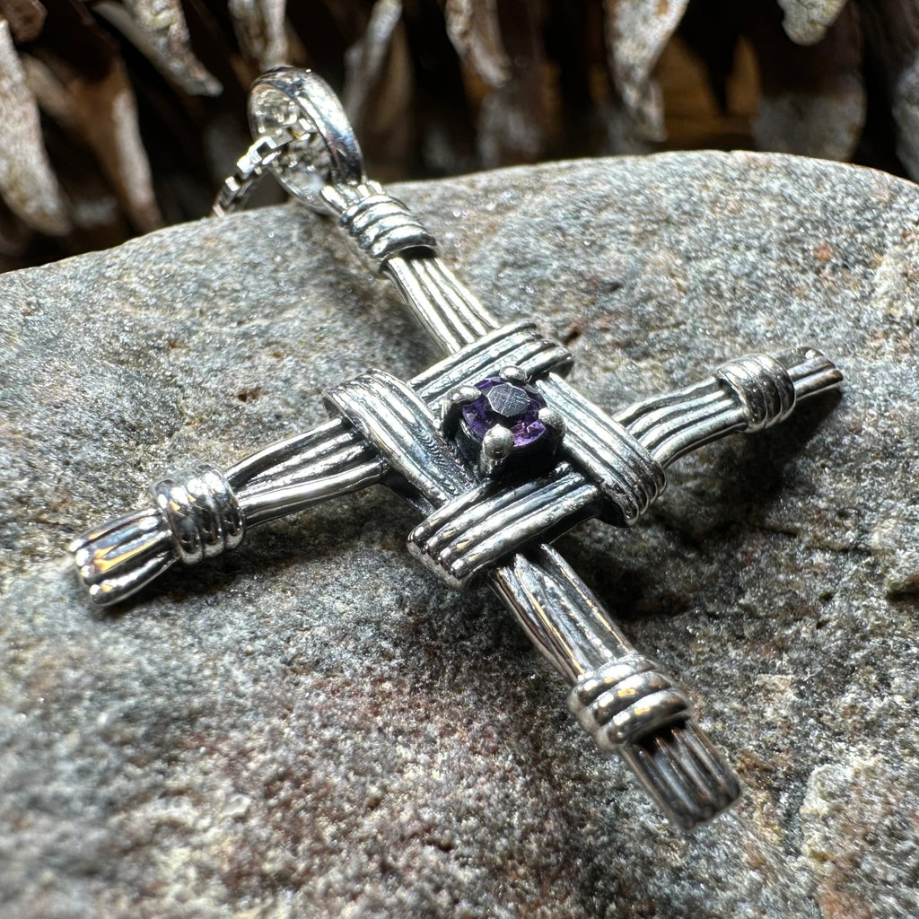 Springtime Irish Saint Brigid's Cross Necklace in Sterling Silver Pendant La Vie Bien Springtime Irish Saint Brigid's Cross Necklace in Sterling Silver