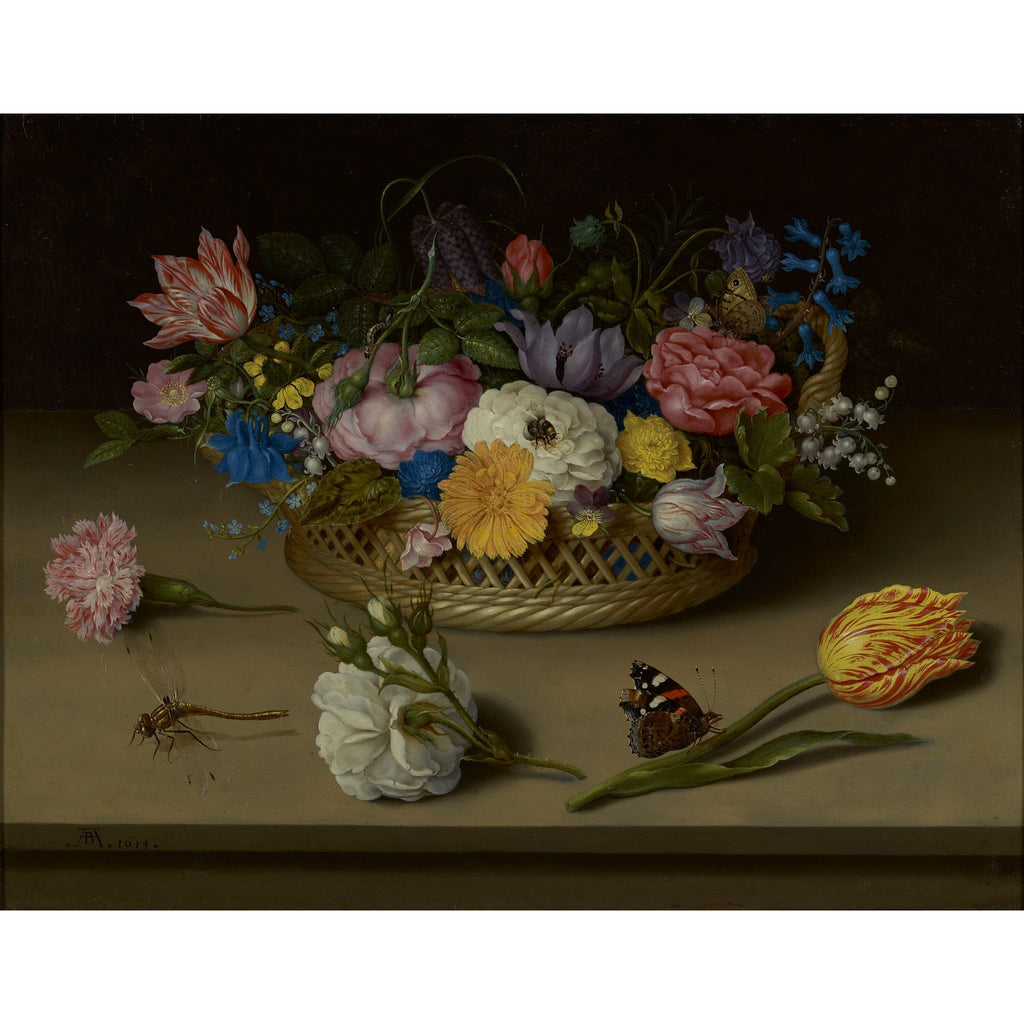 Square Ambrosius Bosschaert Flower Still Life Silk Scarf APPAREL La Vie Bien Square Ambrosius Bosschaert Flower Still Life Silk Scarf