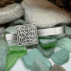 Square Celtic Trinity Knot Tie Bar for Men Tie Bar La Vie Bien Square Celtic Trinity Knot Tie Bar for Men