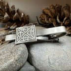 Square Celtic Trinity Knot Tie Bar for Men Tie Bar La Vie Bien Square Celtic Trinity Knot Tie Bar for Men